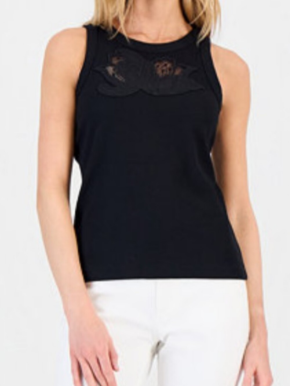 Women's Lace-Trim Ribbed Tank